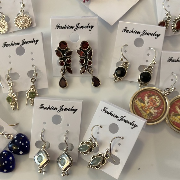 lot of ladies, assorted, pierced earrings, sterling, silver, crystal, elephants - Picture 6 of 8